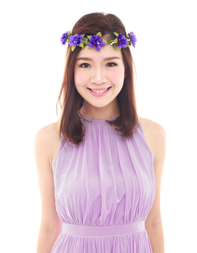 Lola  Floral Crown in Purple